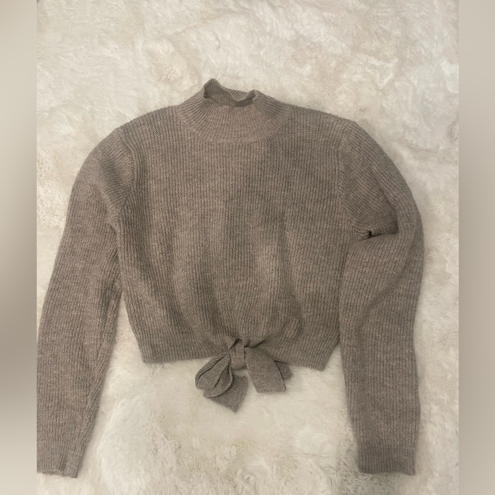 Tan Bow Sweater